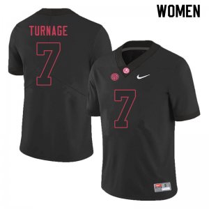 NCAA Women's Alabama Crimson Tide #7 Brandon Turnage Stitched College 2020 Nike Authentic Black Football Jersey ZC17T44VS